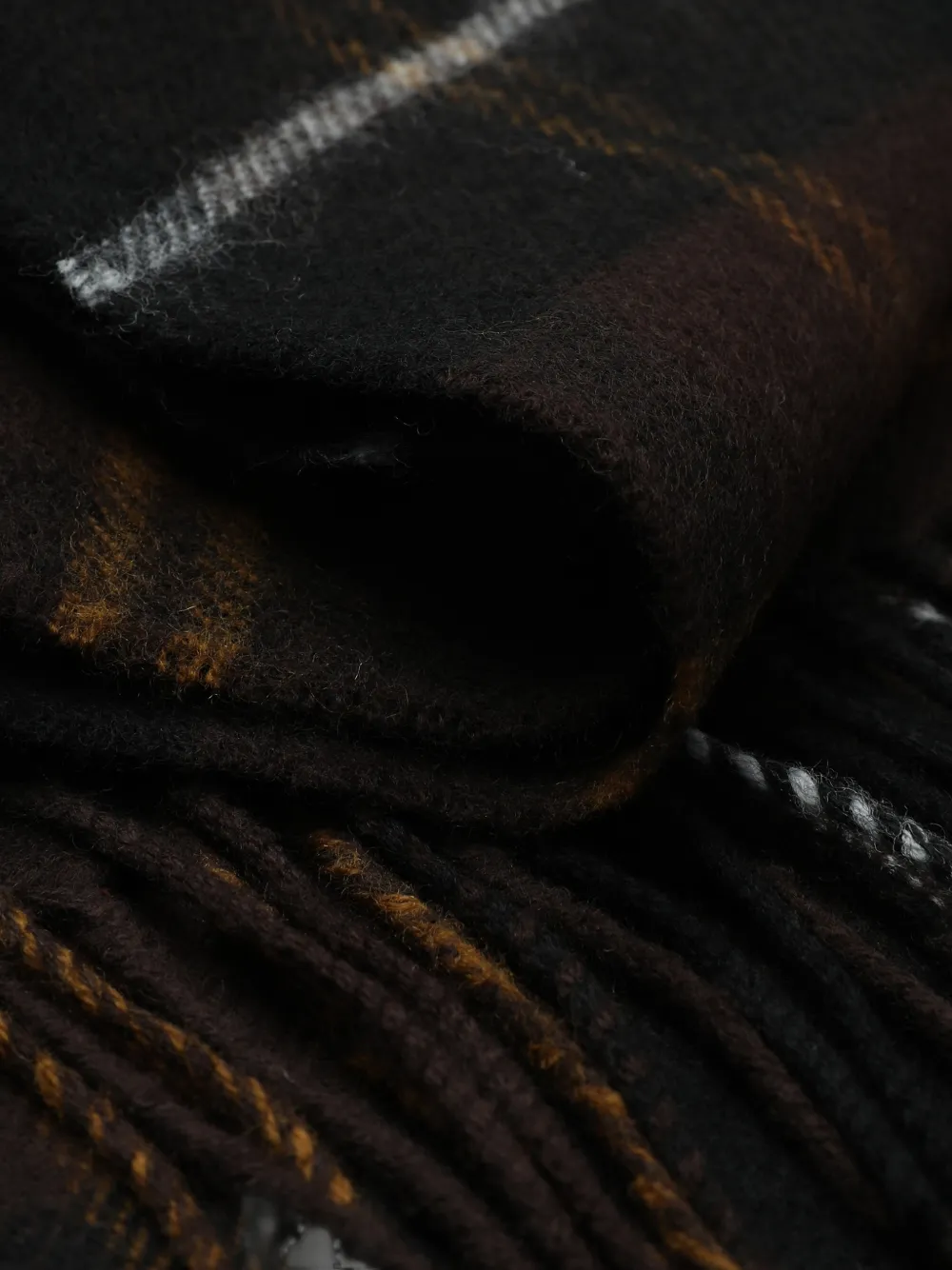 Fred Perry Sjaal met tartan ruit en franje Bruin