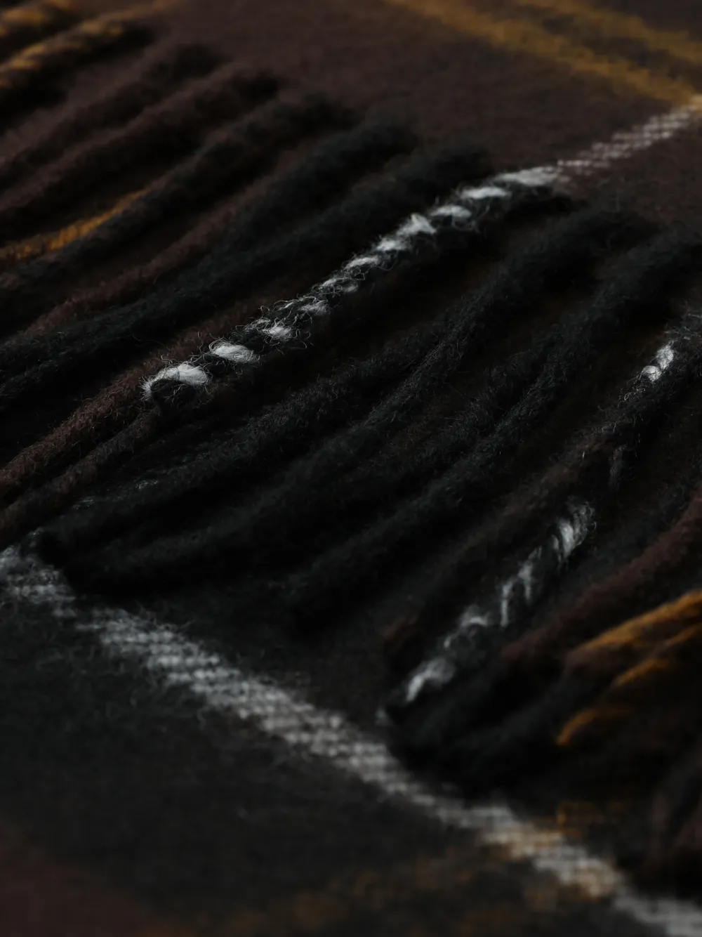 Fred Perry Sjaal met tartan ruit en franje Bruin