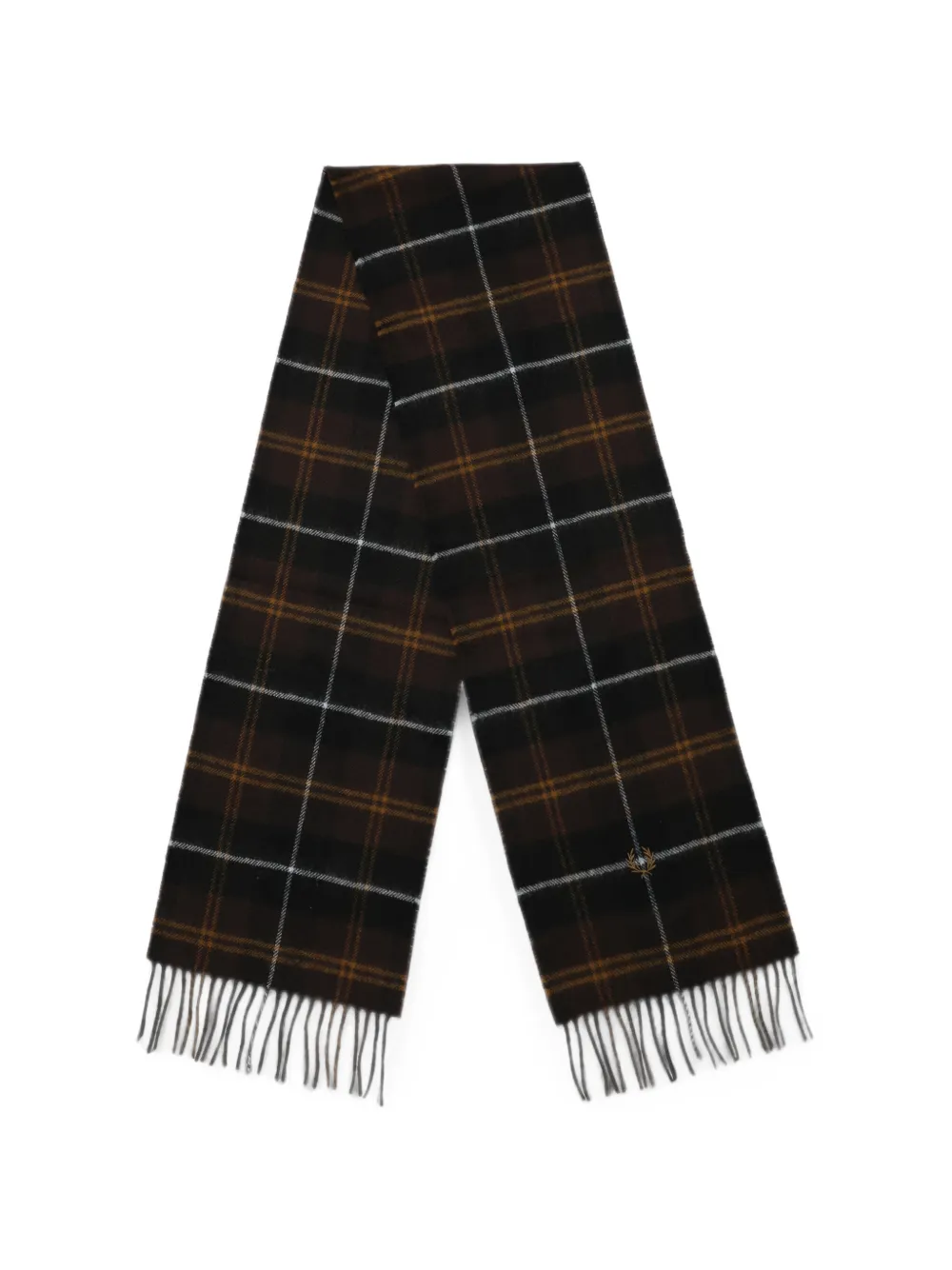 Fred Perry Sjaal met tartan ruit en franje Bruin
