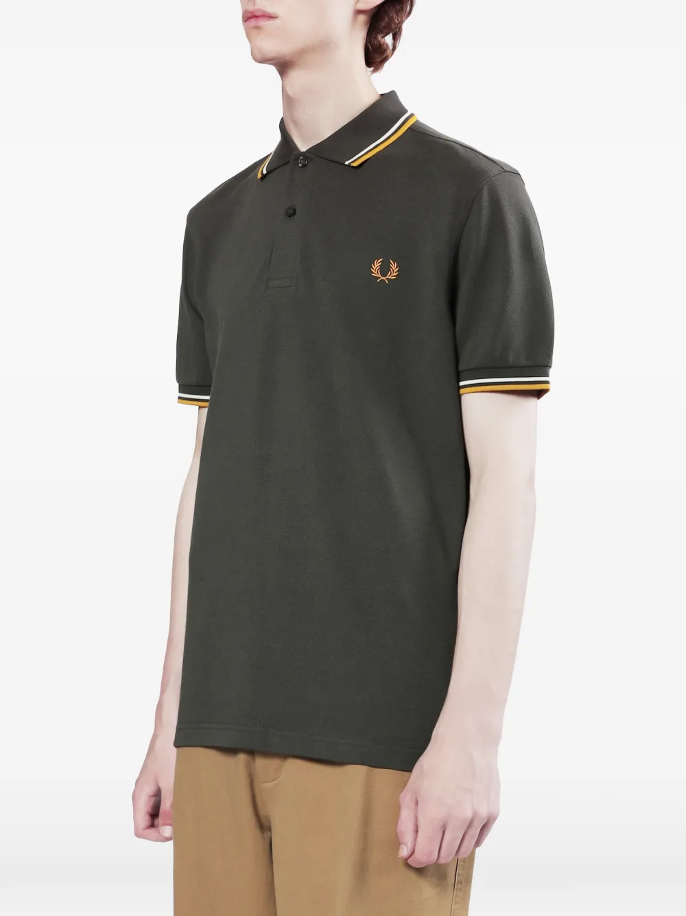 Fred Perry Poloshirt met dubbele kraag Groen