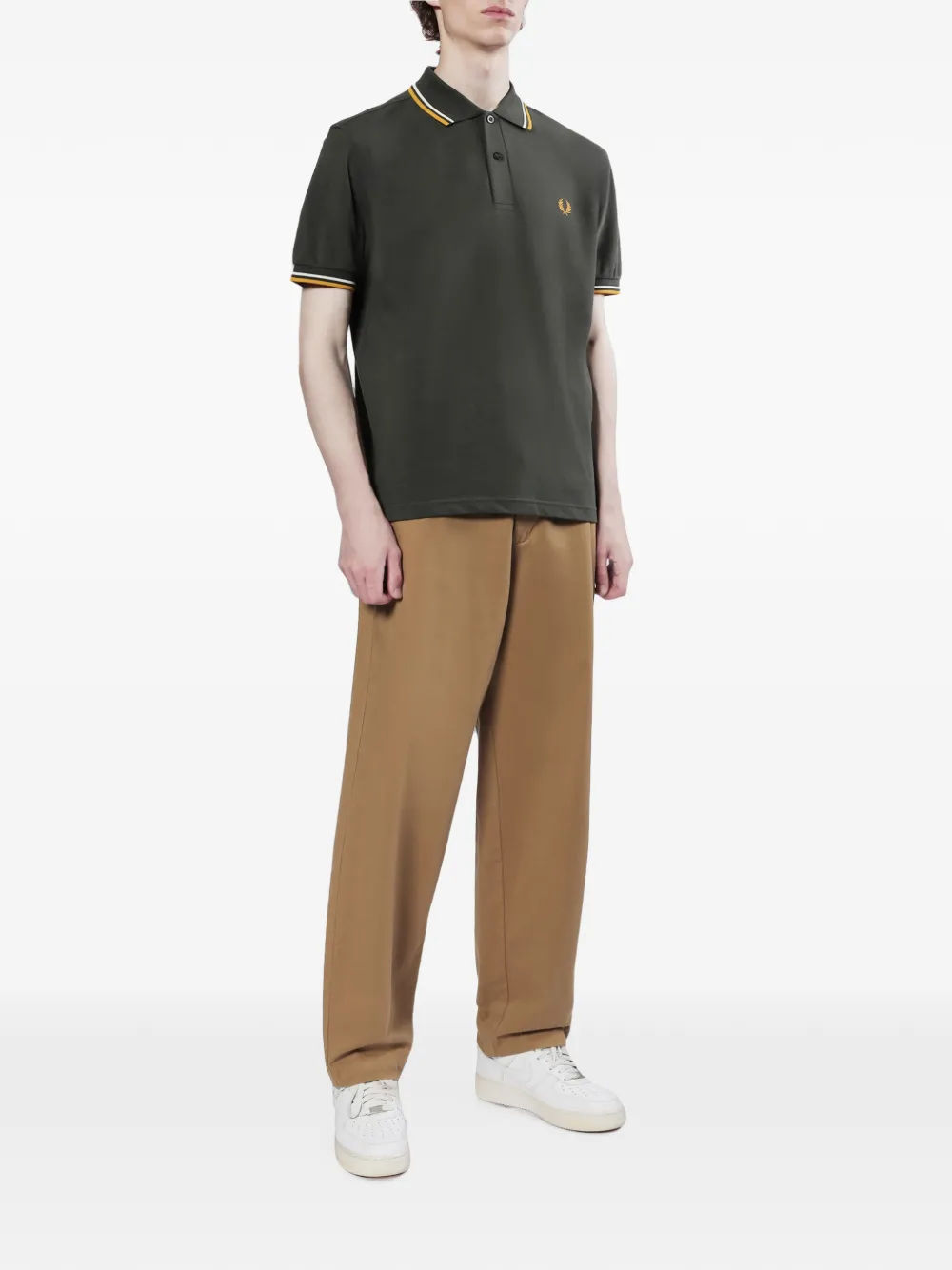 Fred Perry Poloshirt met dubbele kraag Groen