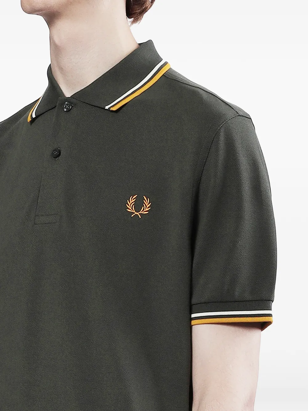 Fred Perry Poloshirt met dubbele kraag Groen