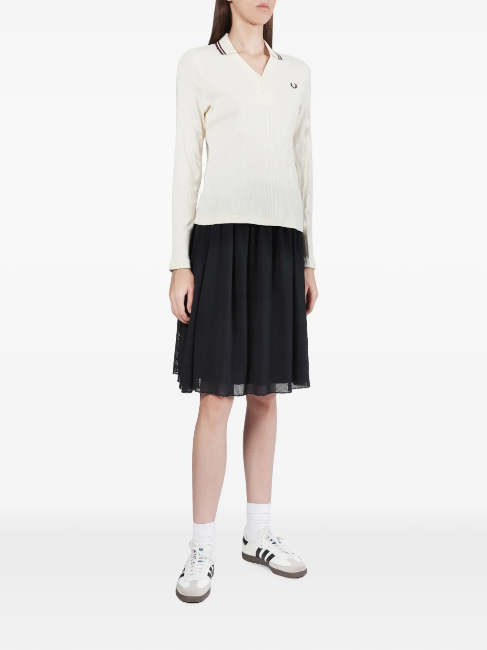 Fred Perry Ribgebreide top Beige