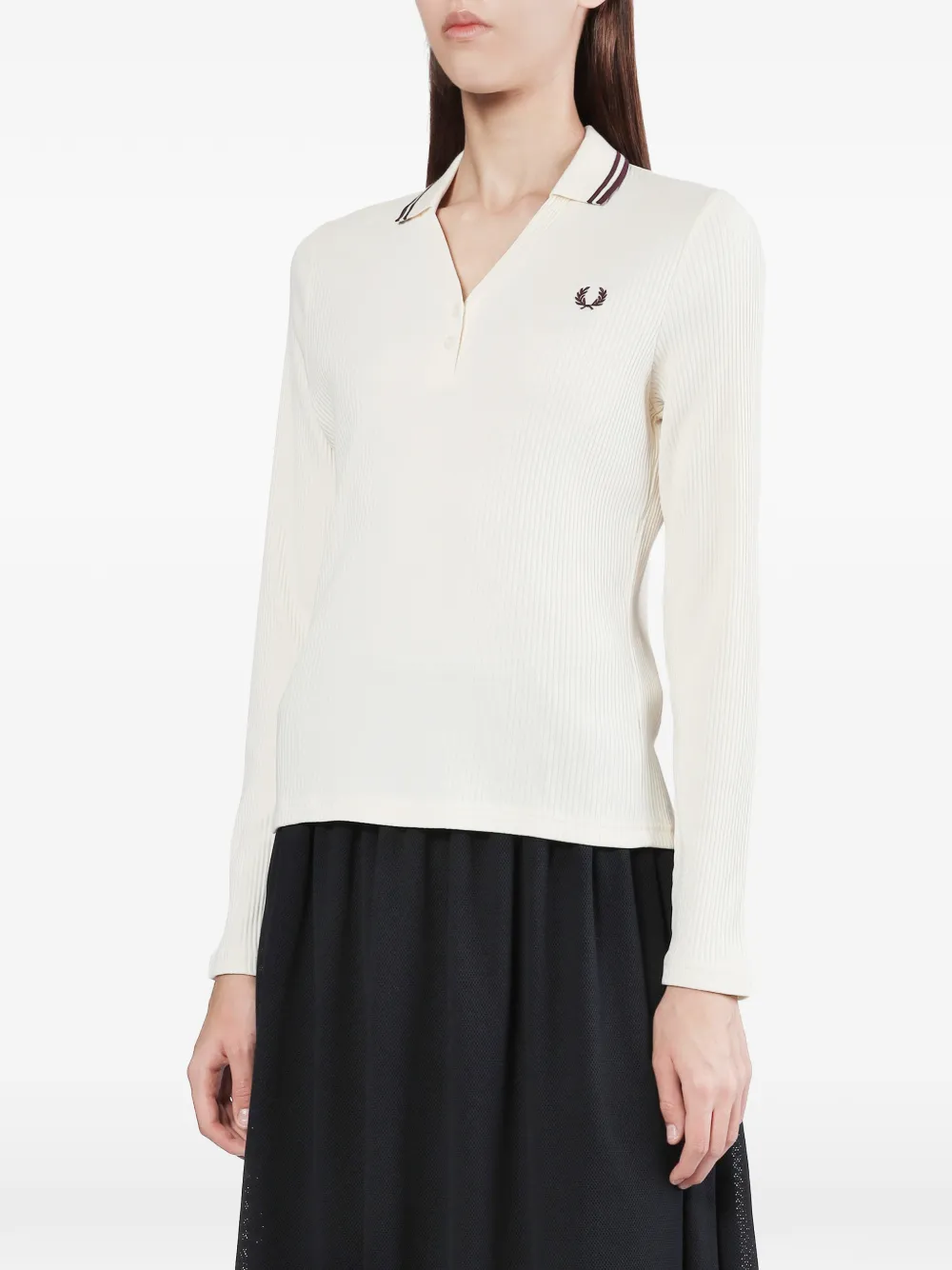 Fred Perry Ribgebreide top Beige