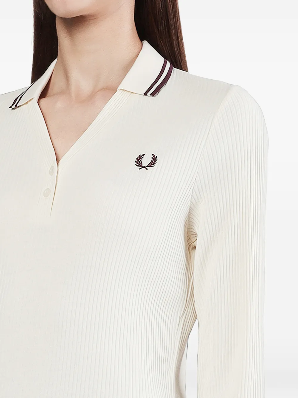 Fred Perry Ribgebreide top Beige