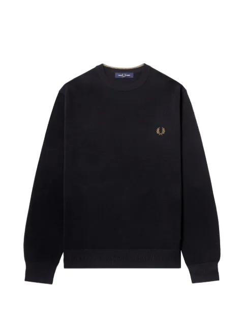 Fred Perry Piqué wreath-embroidered sweater