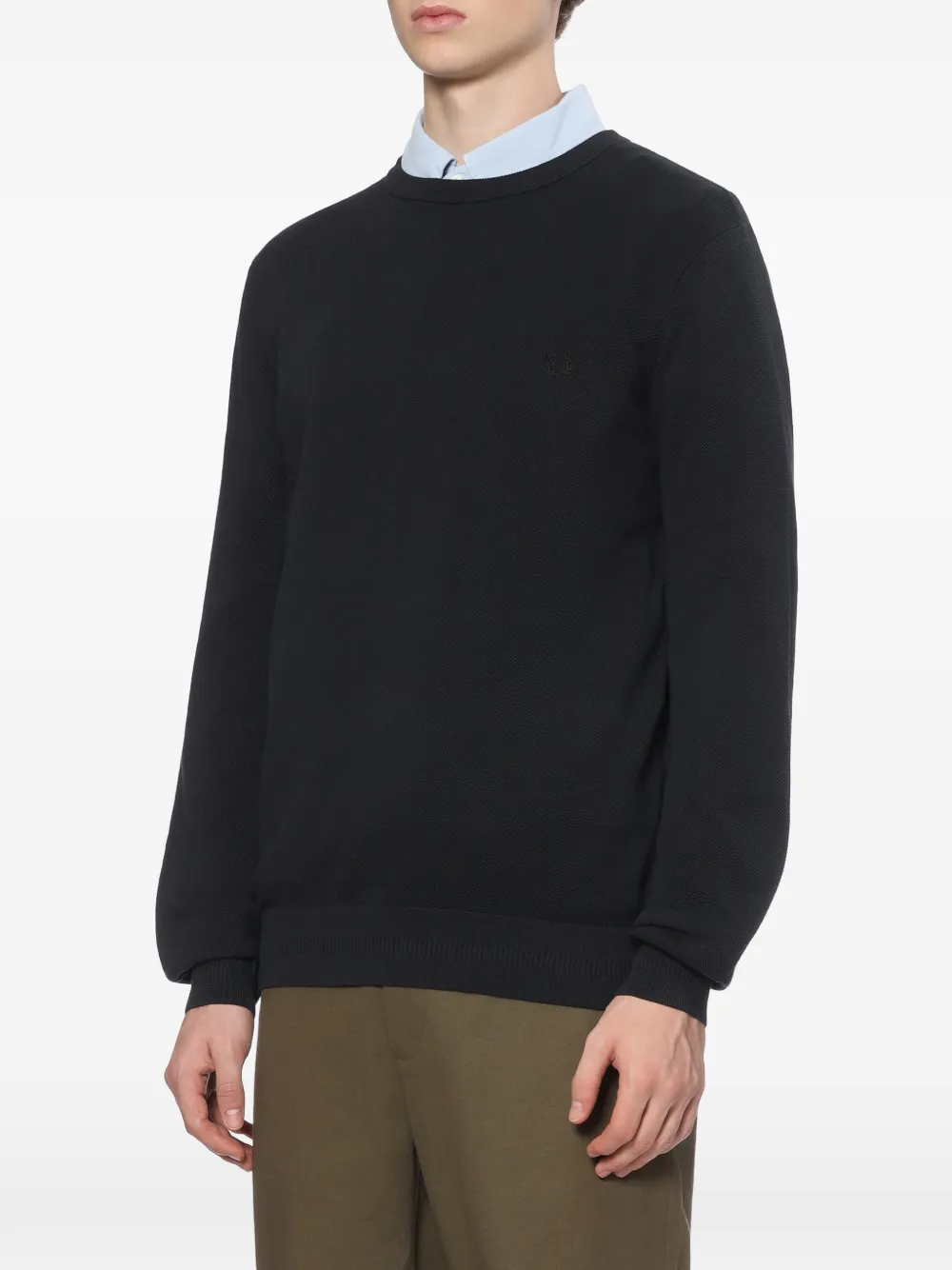 Fred Perry Trui met geborduurd logo Blauw