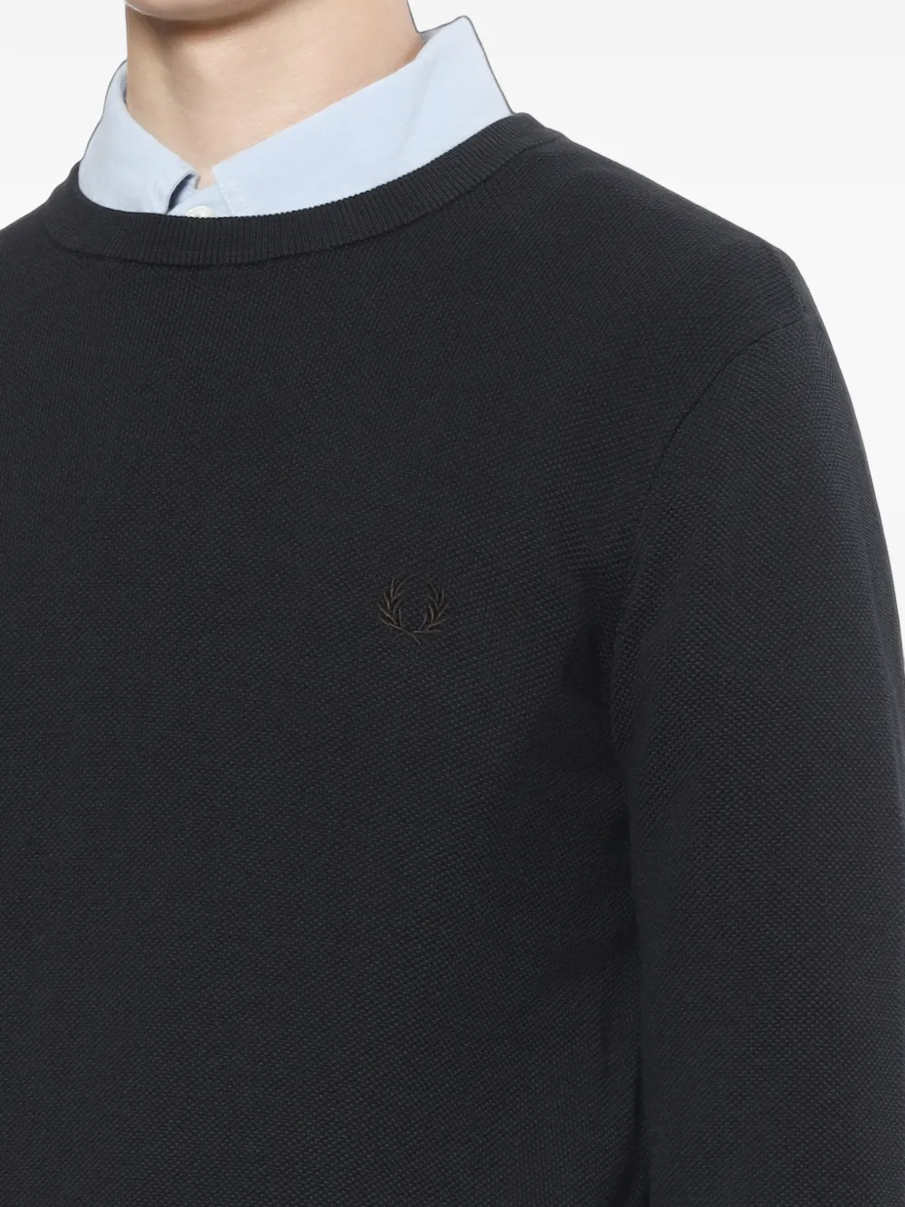 Fred Perry Trui met geborduurd logo Blauw