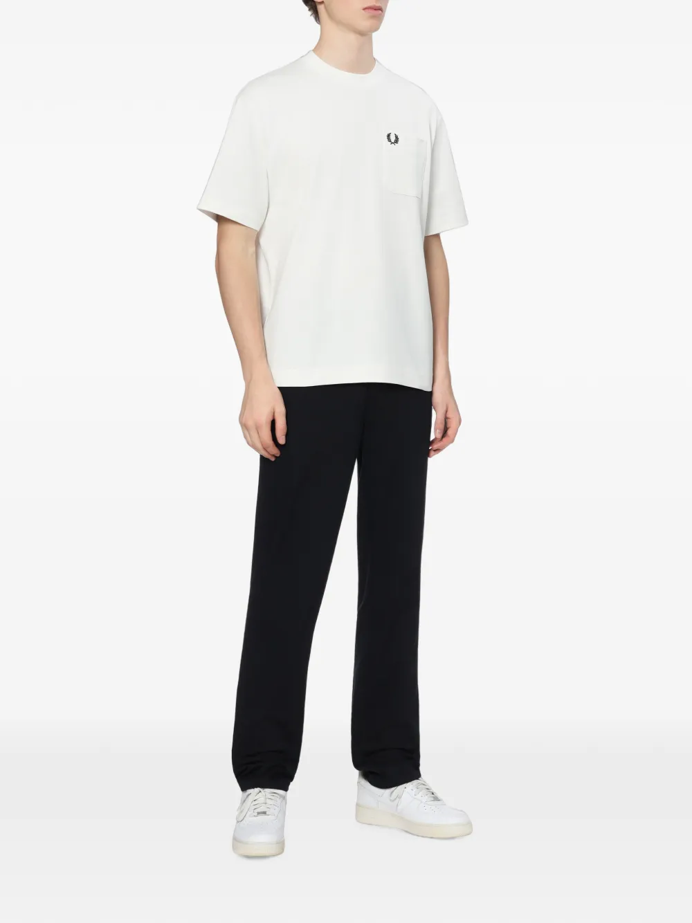 Fred Perry T-shirt met geborduurd logo Wit