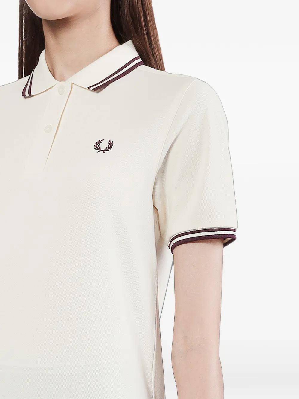 Fred Perry Piqué polotop met dubbele afwerking Wit