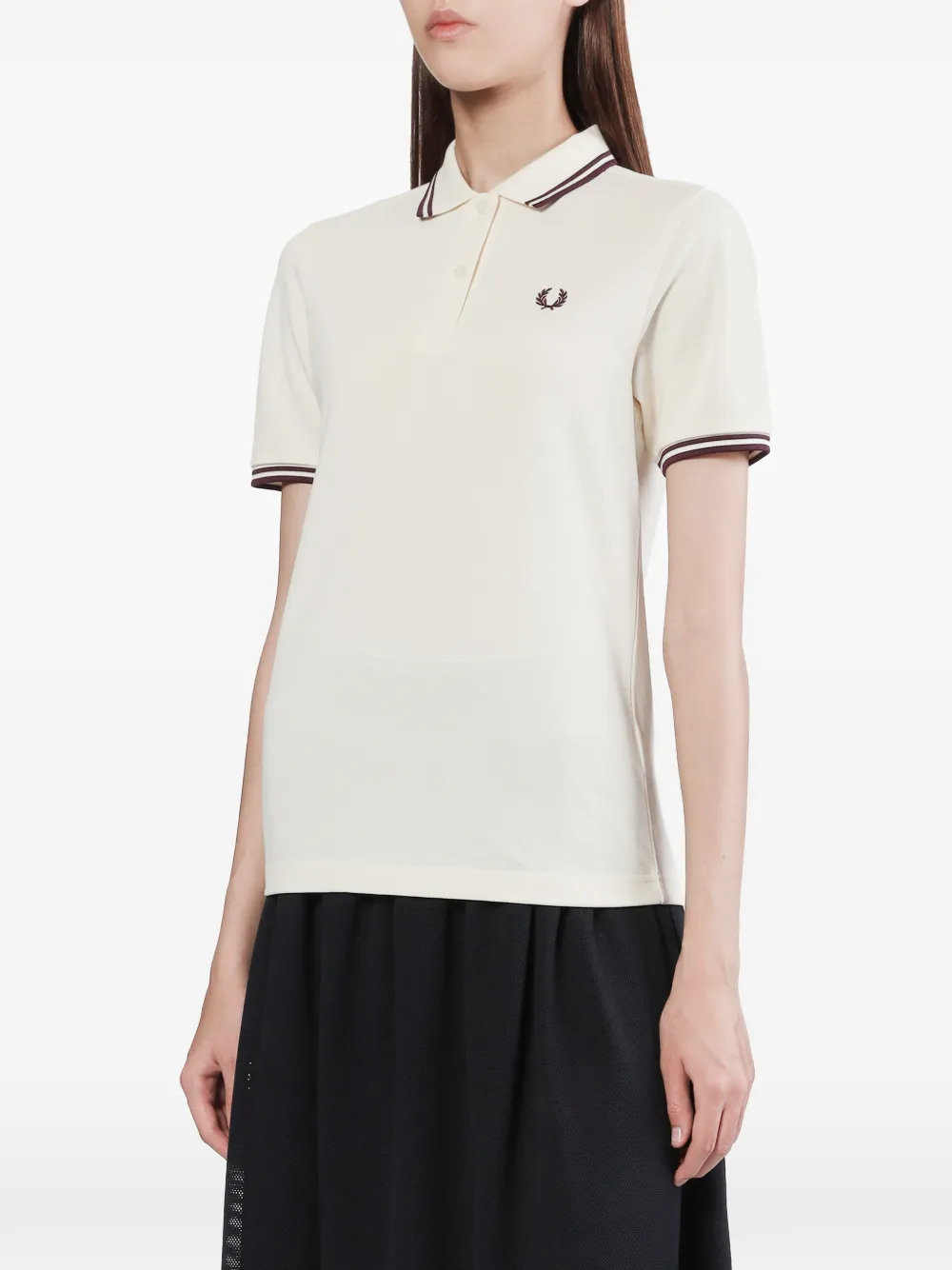 Fred Perry Piqué polotop met dubbele afwerking Wit