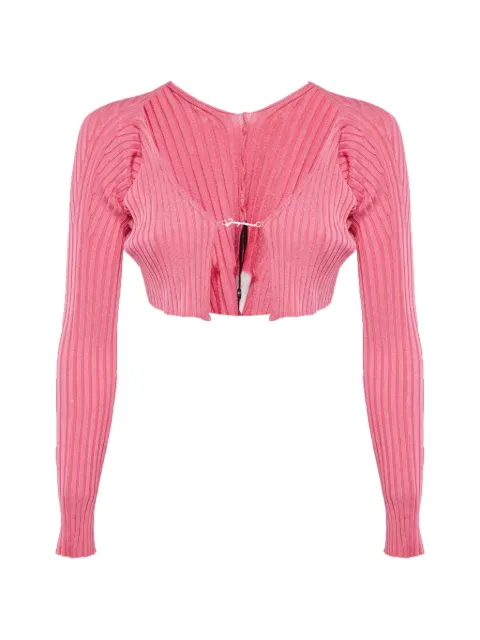 Jacquemus Pre-Owned La Maille Pralù rib-knit cropped cardigan