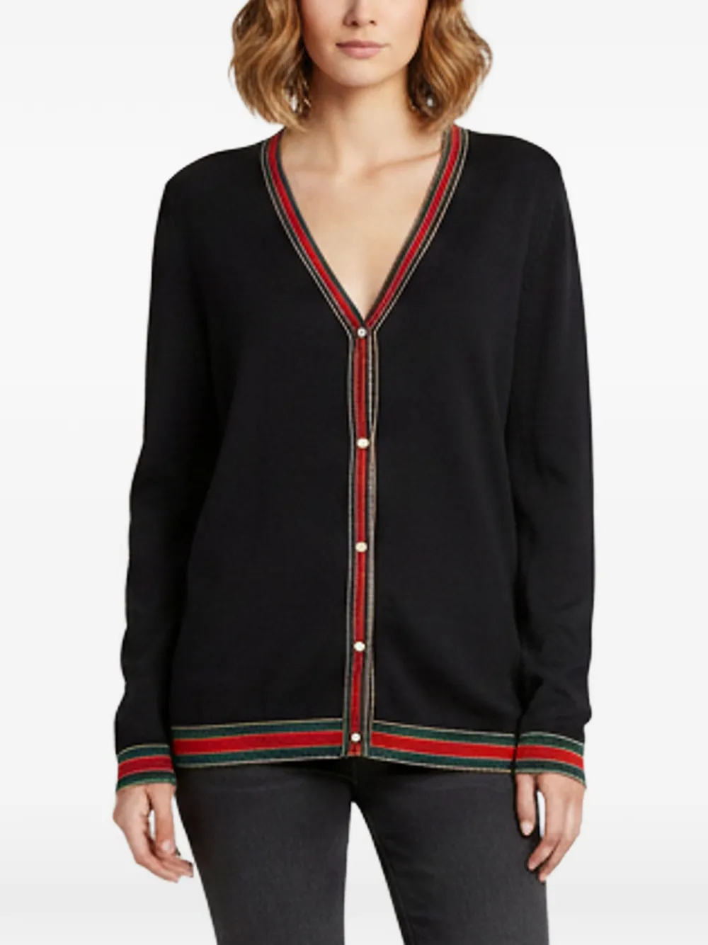 Gucci Pre-Owned Web-detail cardigan - Blau