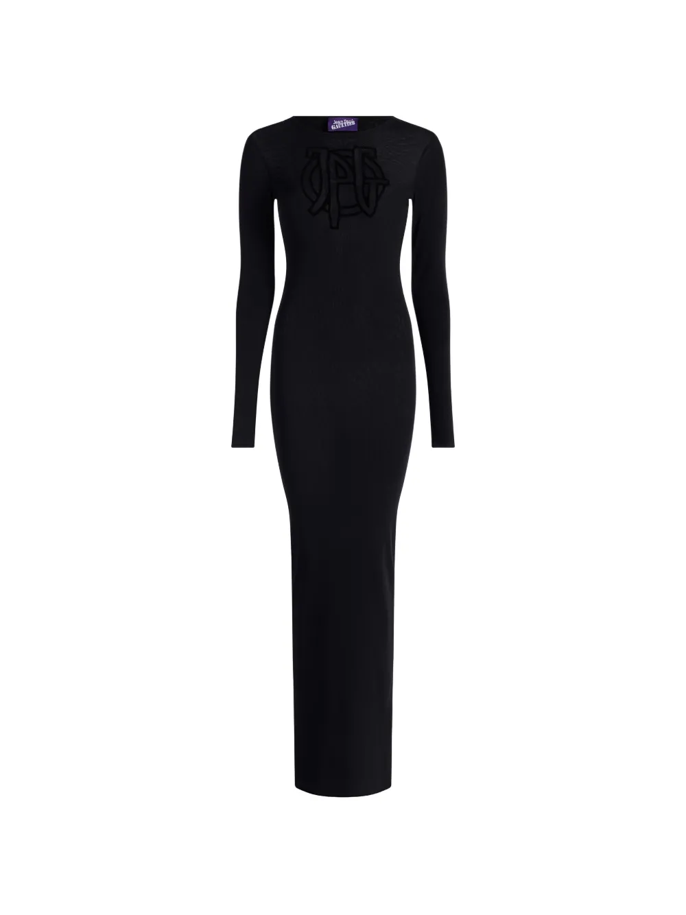Jean Paul Gaultier logo-flocked maxi dress Zwart