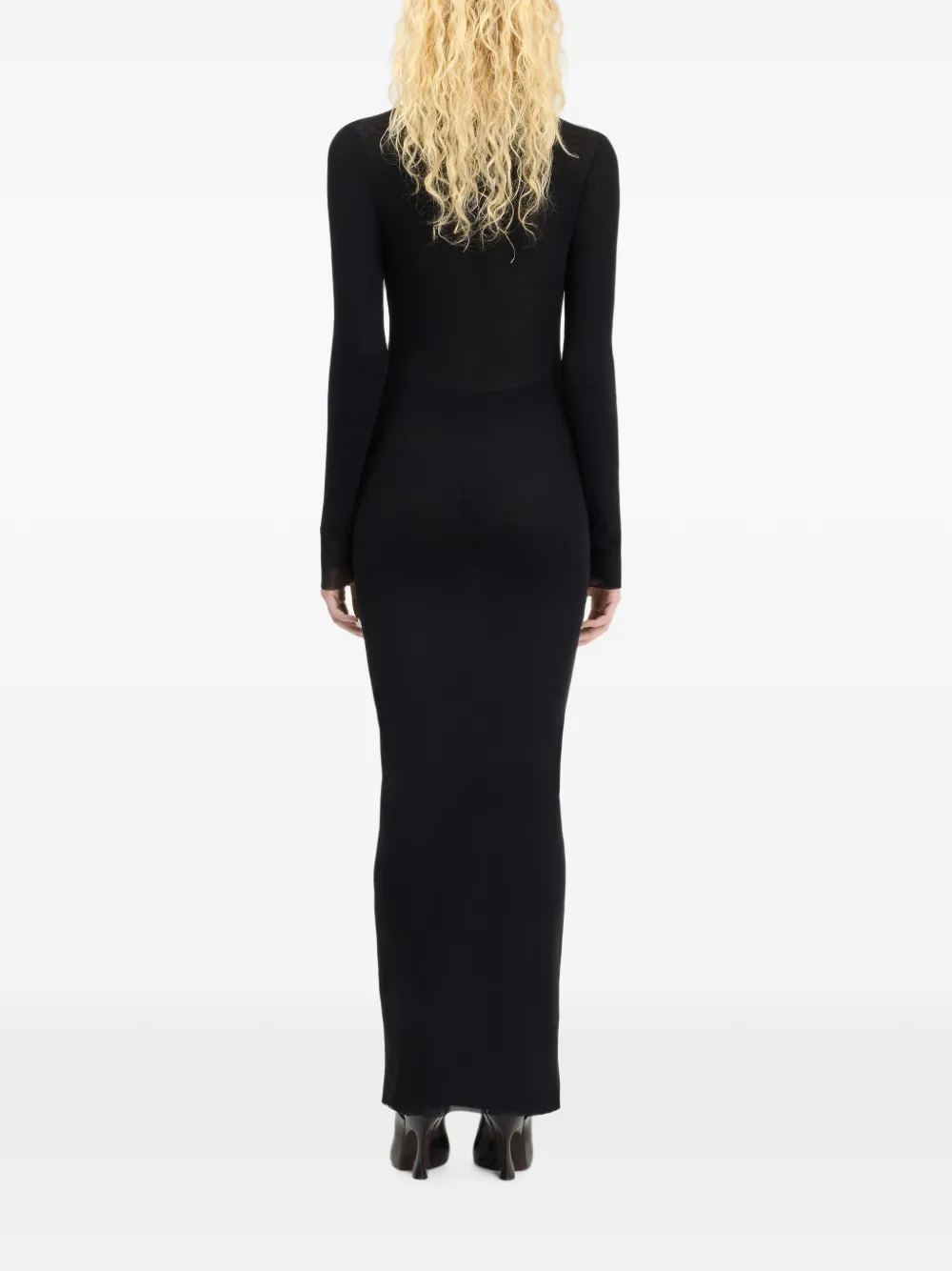 Jean Paul Gaultier logo-flocked maxi dress Zwart