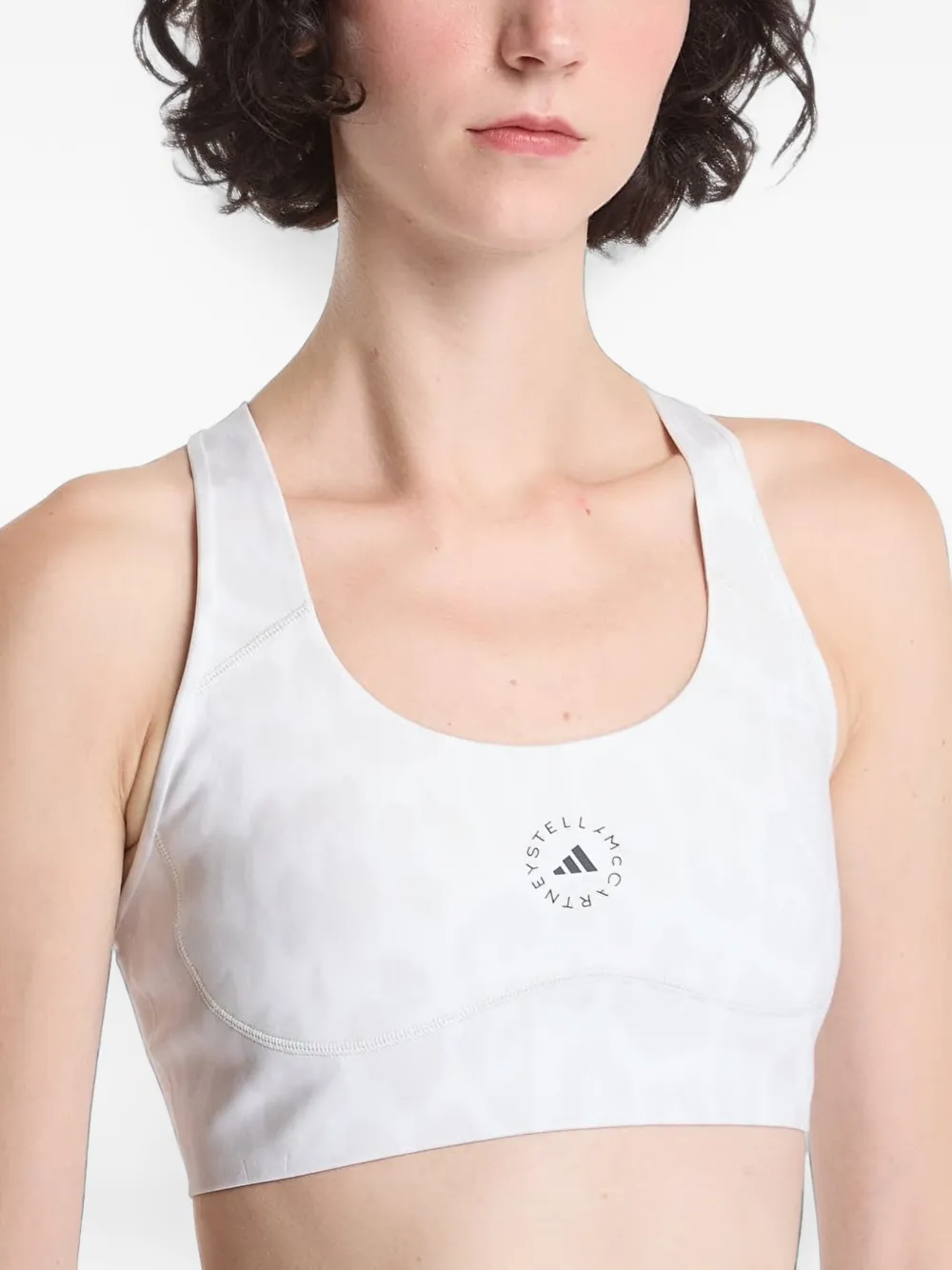 adidas by Stella McCartney Sport-bh met luipaardprint Wit