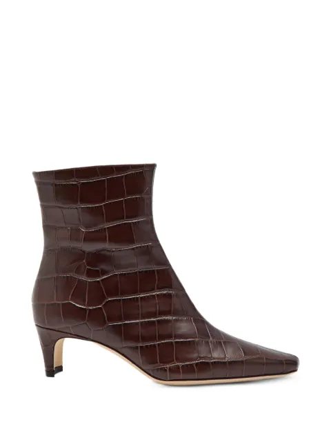 STAUD Wally croc-effect ankle boots