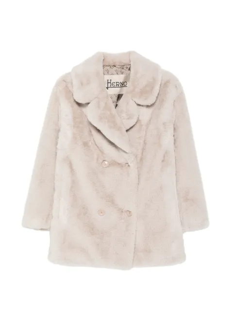 Herno faux-fur double-breasted coat