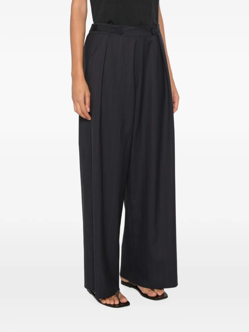 FRANCESCA MARCHISIO Broek met wijde pijpen Blauw