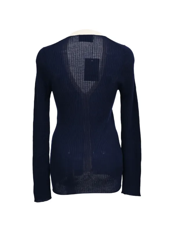 Prada Pre-Owned 2023 v-neck Ribbed Cardigan | ブルー | FARFETCH JP