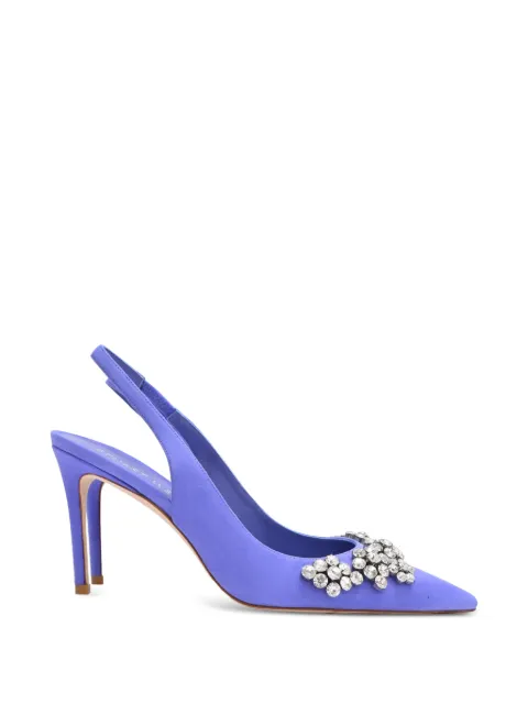 Stuart Weitzman zapatos de tacón Crystal Fleur con tira trasera