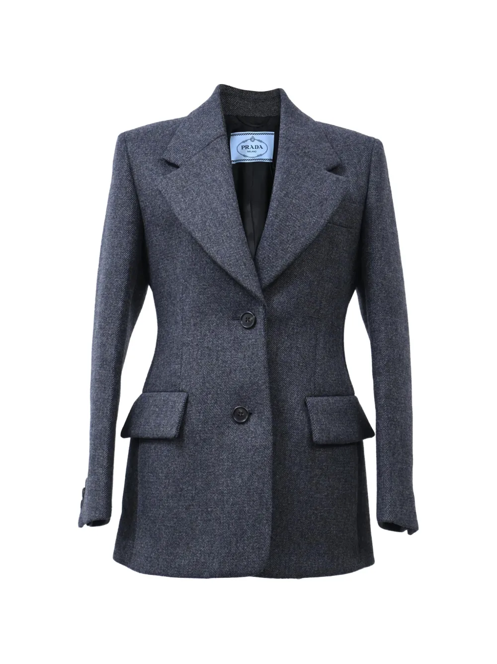 Prada Pre-Owned Herringbone single-breasted blazer - Grigio