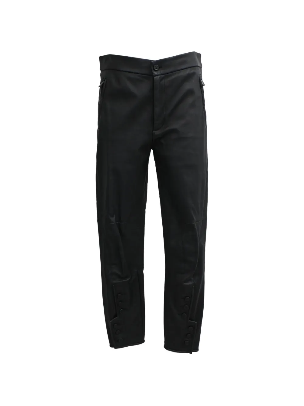 Bottega Veneta Pre-Owned slim-fit leather trousers - Nero