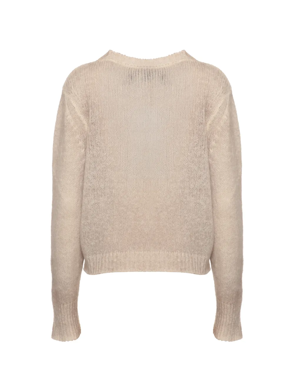 Avant Toi Fijngebreide sweater met geribbelde afwerking Beige