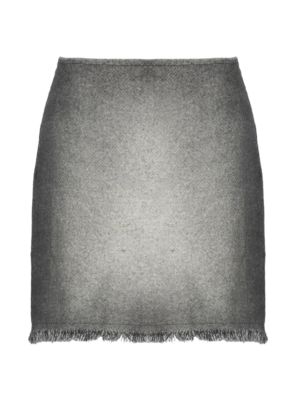 Avant Toi fringed herringbone mini skirt - Grigio