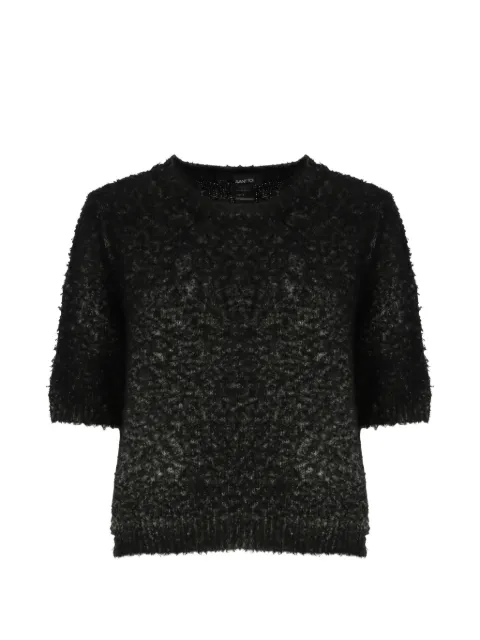 Avant Toi bouclé-knit short-sleeve sweater