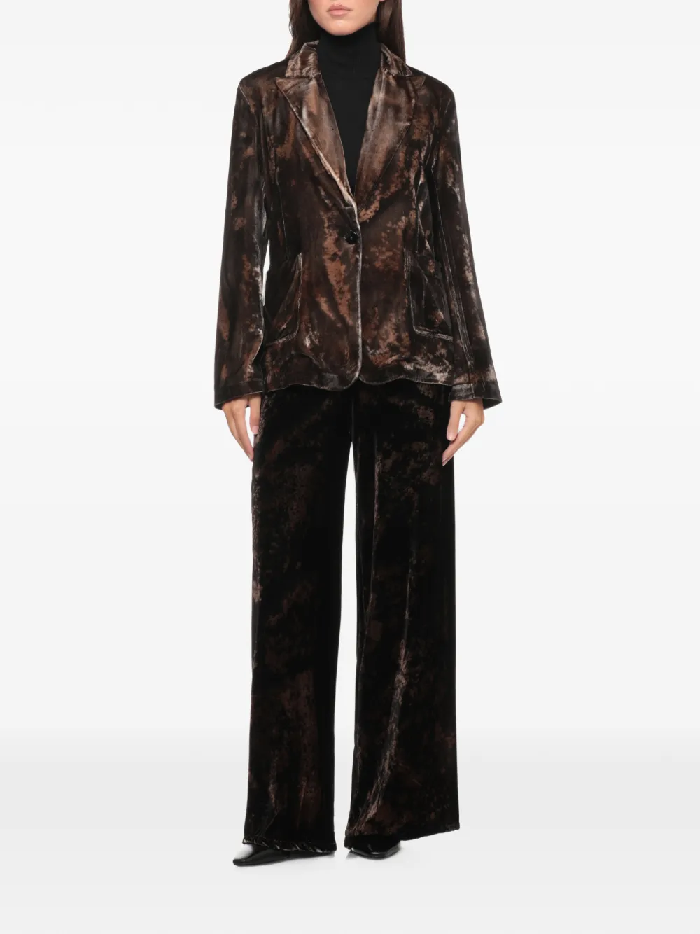 Avant Toi Broek met fluwelen-effect Bruin