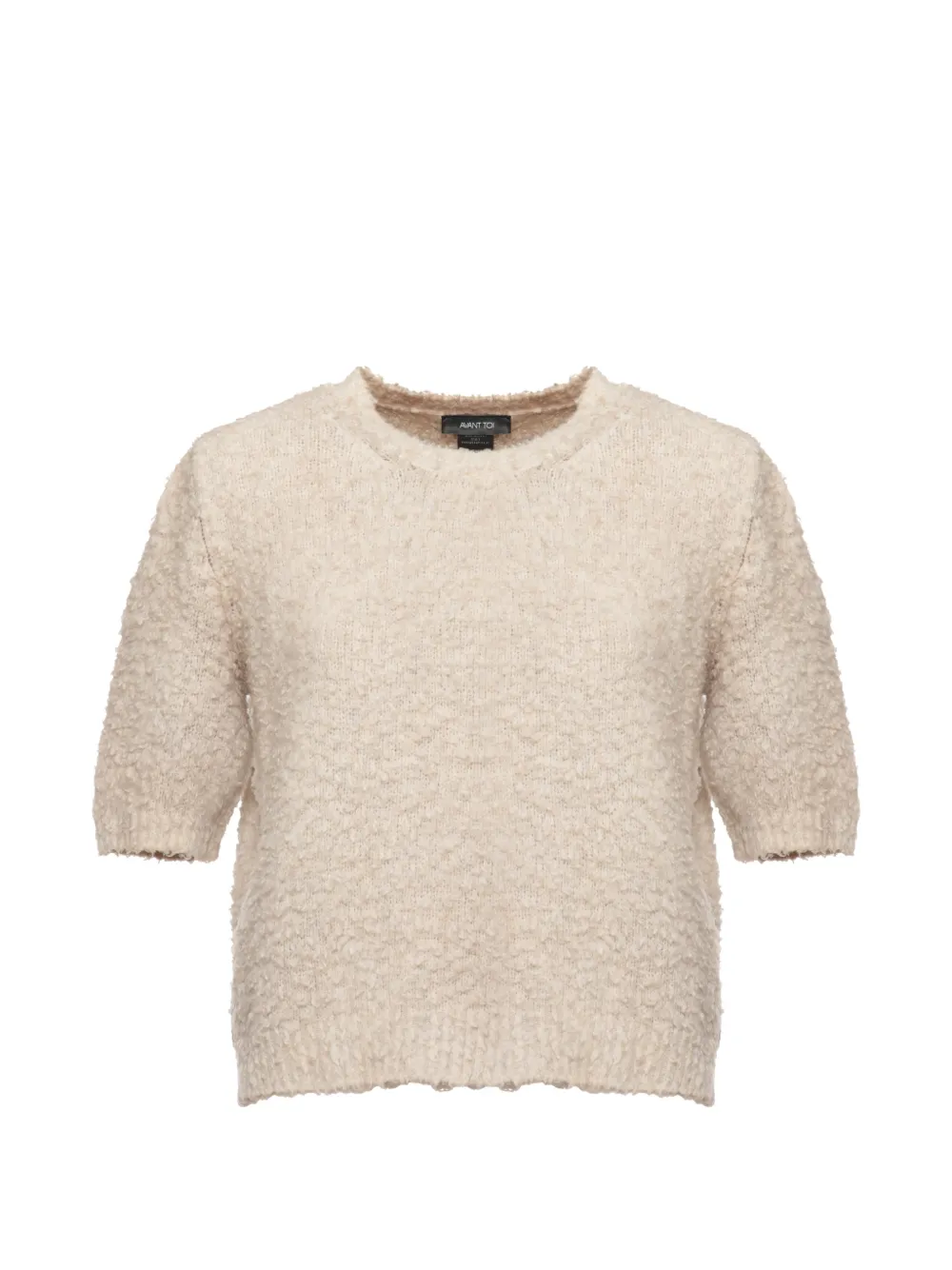 Avant Toi bouclé-knit short-sleeve sweatshirt