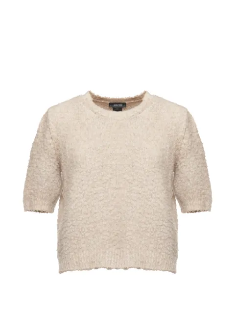 Avant Toi bouclé-knit short-sleeve sweatshirt