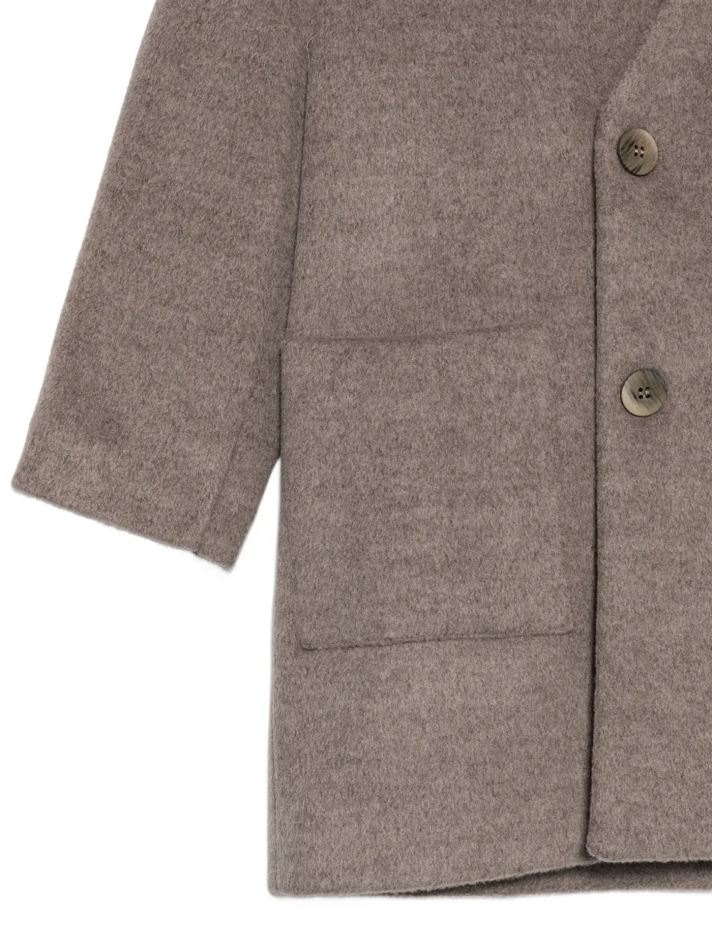 Paolo Pecora Kids Kraagloze jas met dubbele rij knopen Beige