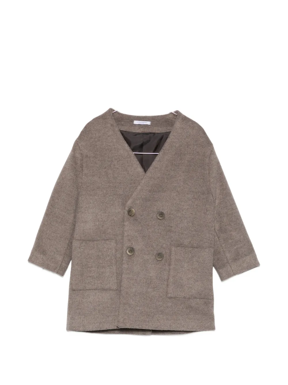 Paolo Pecora Kids double-breasted V-neck coat - Nude