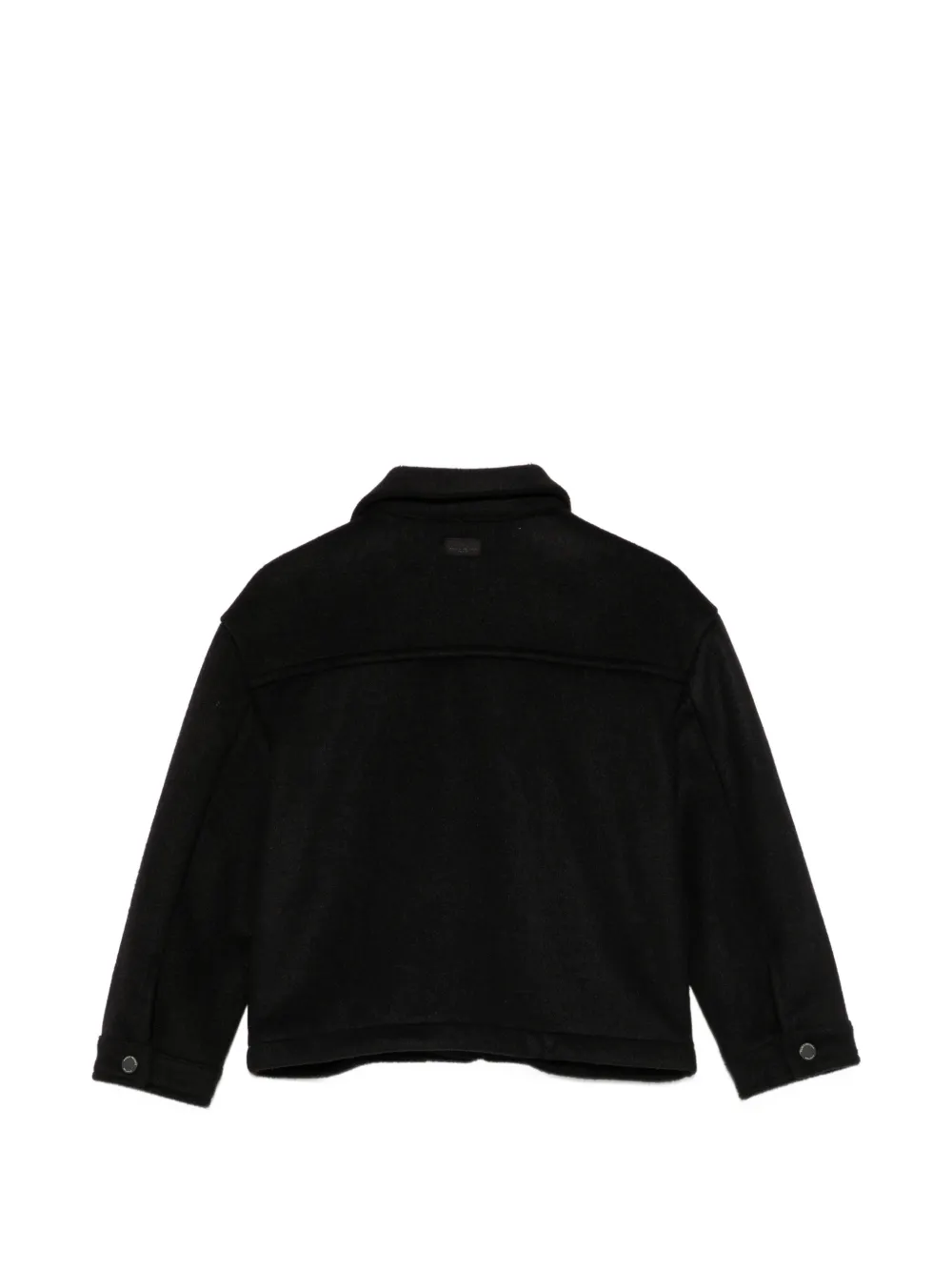 Paolo Pecora Kids Valmon jack met knoopsluiting en zakdetail Zwart