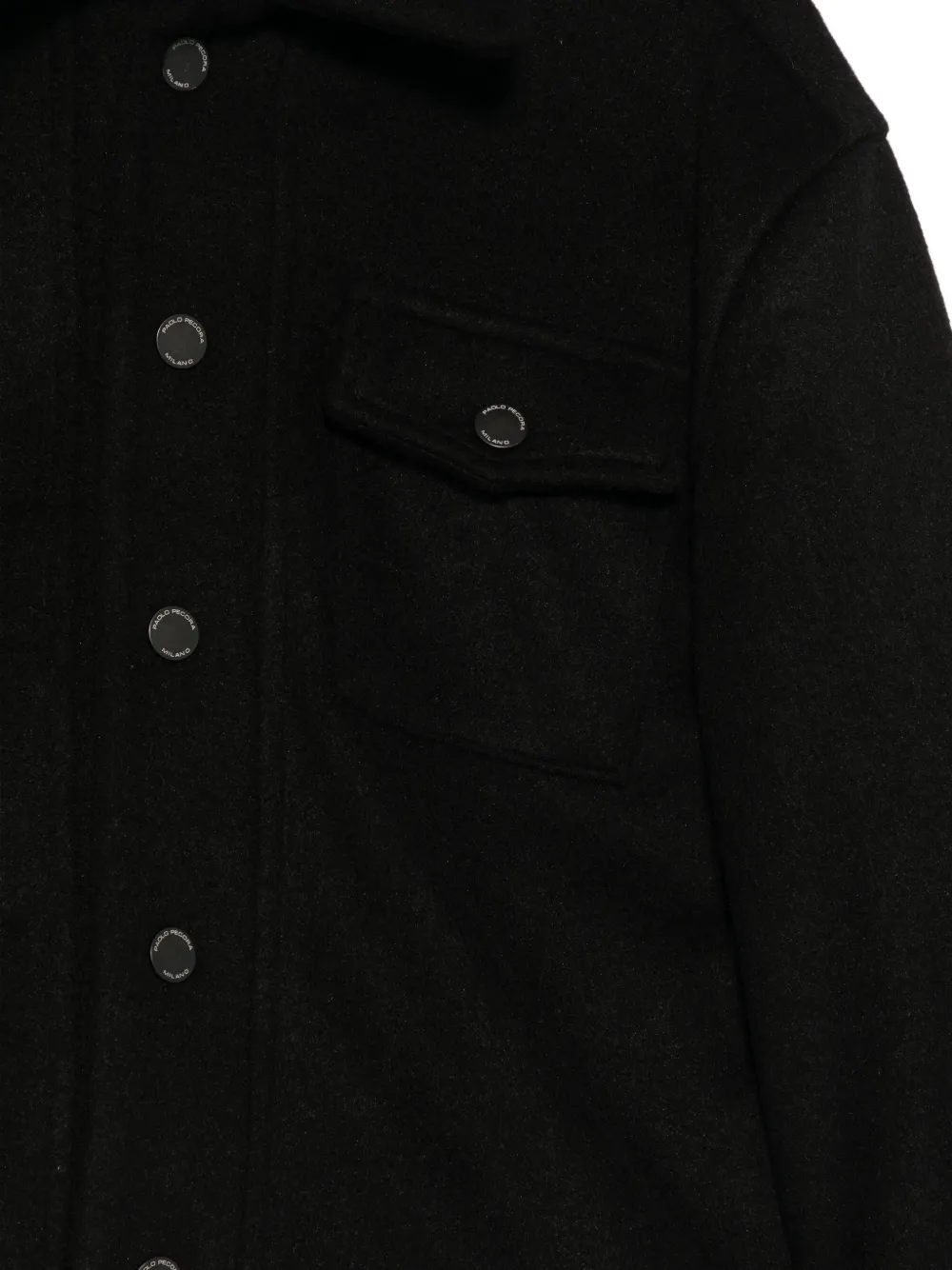 Paolo Pecora Kids Valmon jack met knoopsluiting en zakdetail Zwart