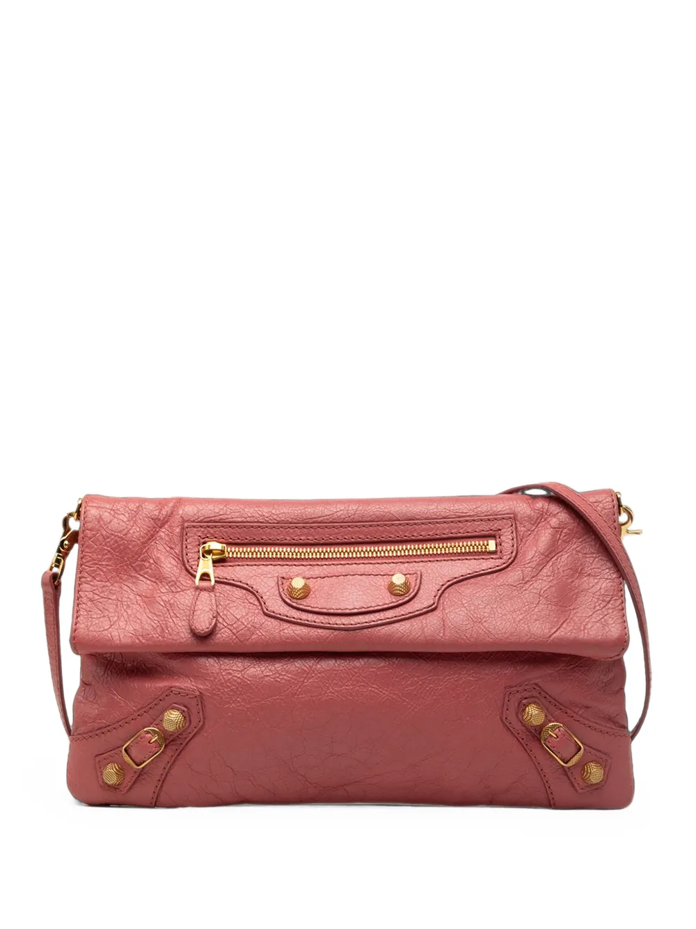 Balenciaga Pre-Owned 2016 Lambskin Motocross Giant 12 Envelope Clutch With Strap crossbody bag - Rosa