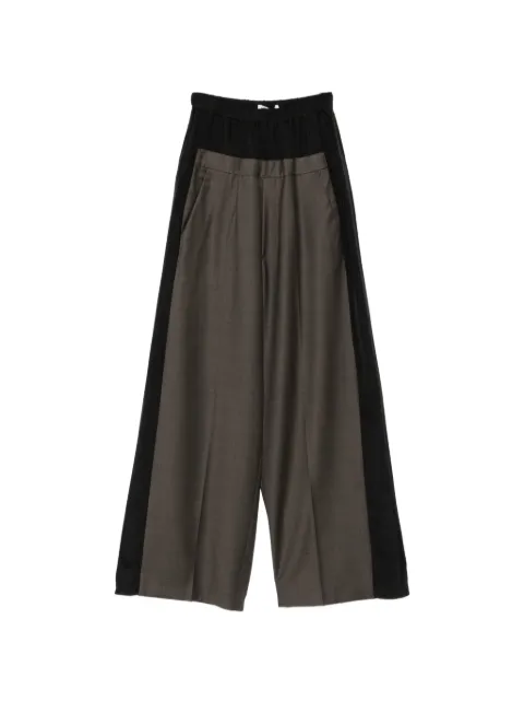 Lutz Huelle contrast-panel wide-leg trousers