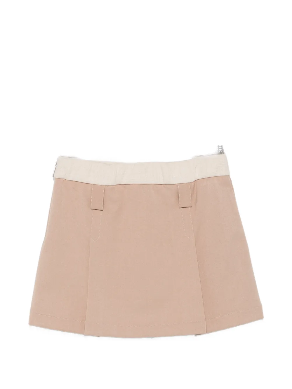 MSGM Kids Plooirok met logoplakkaat Beige