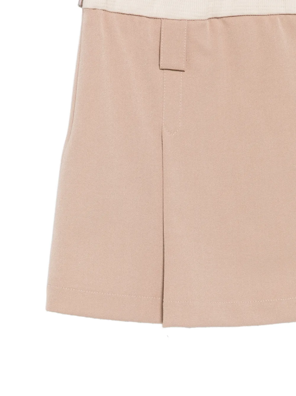 MSGM Kids Plooirok met logoplakkaat Beige