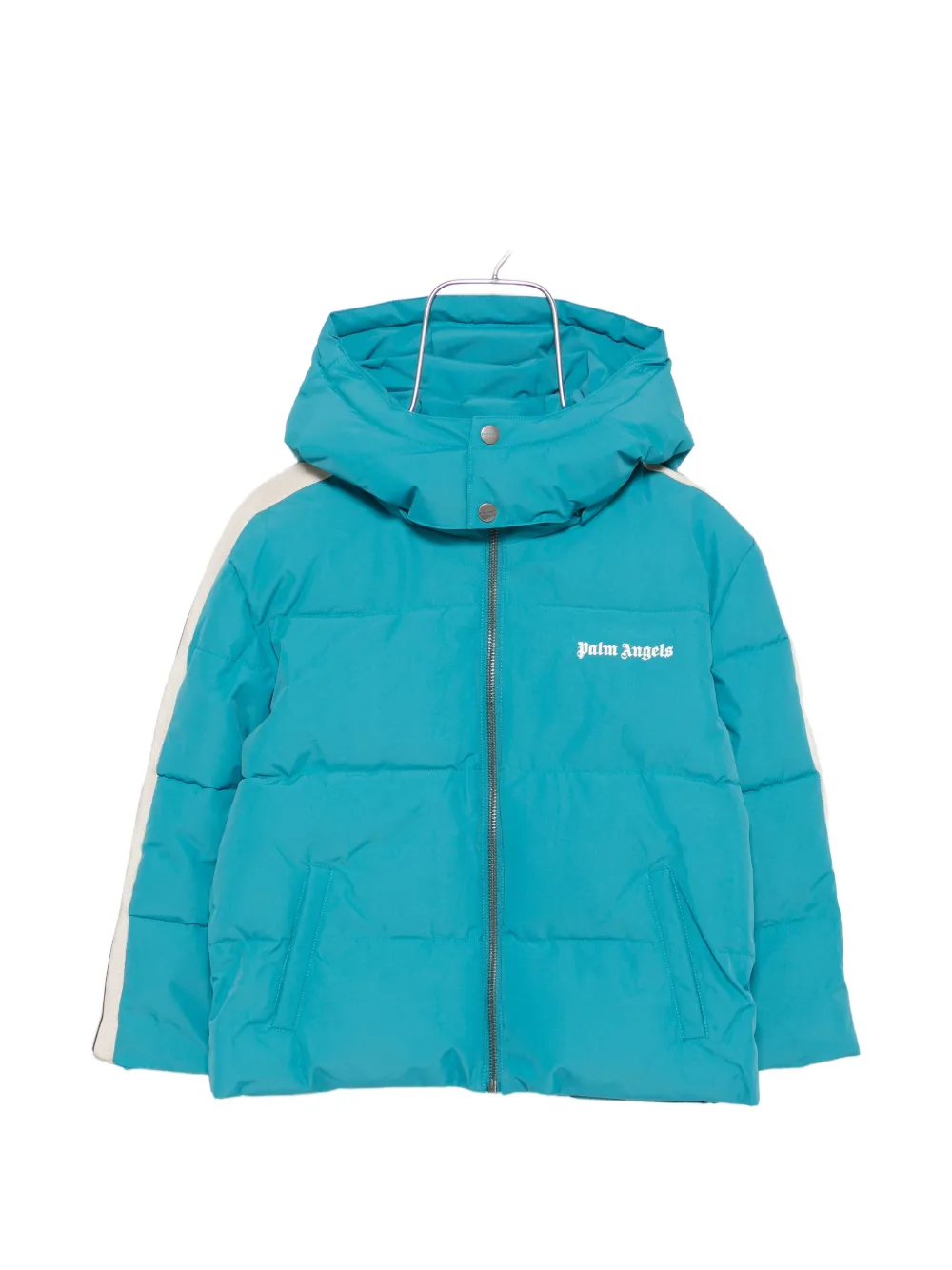 Palm Angels Kids logo-print padded jacket - Blau