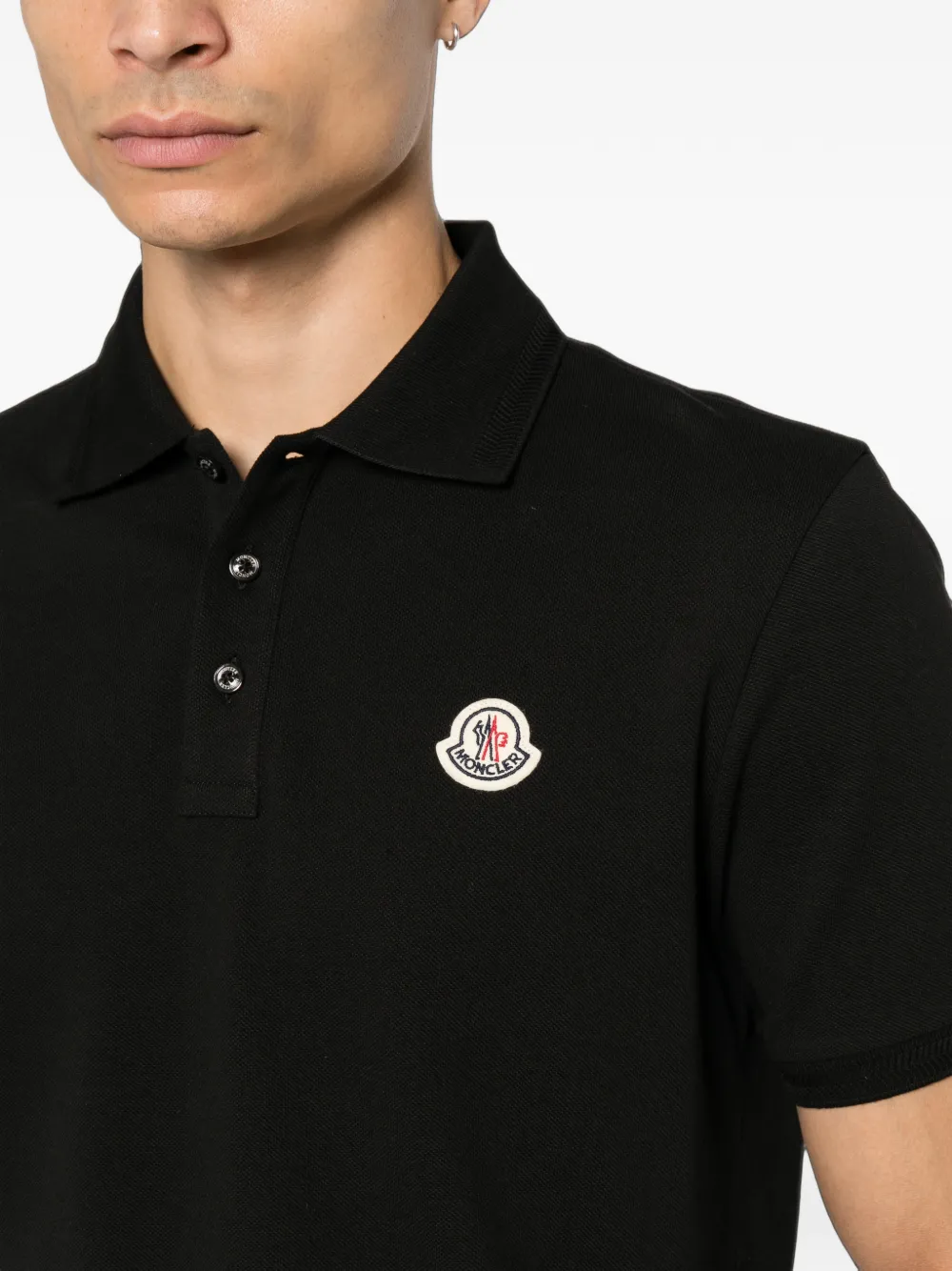 Moncler Poloshirt met logopatch Zwart