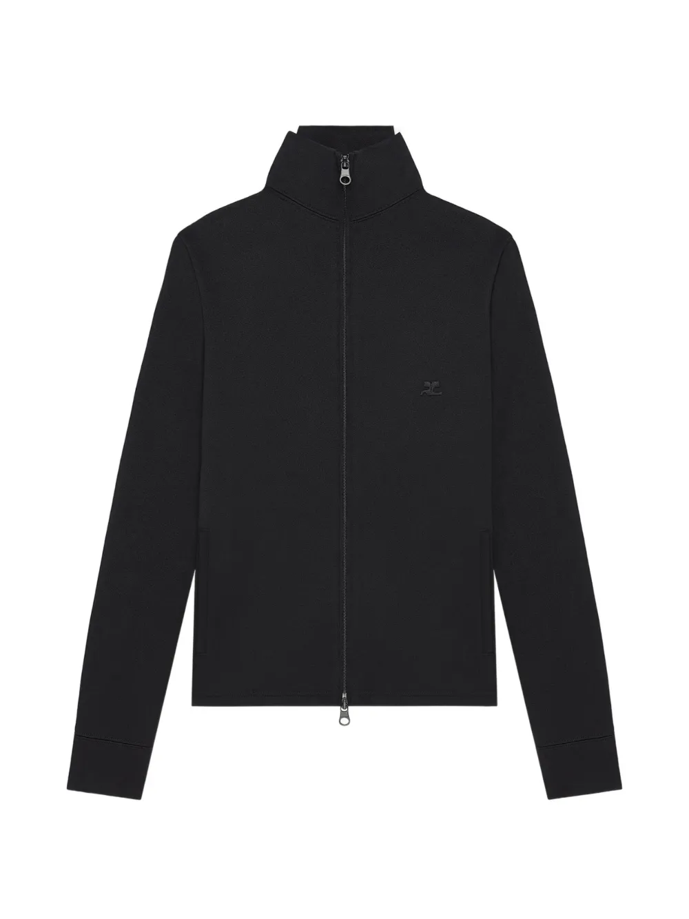 Courrèges logo-patch side-stripe jacket - Nero