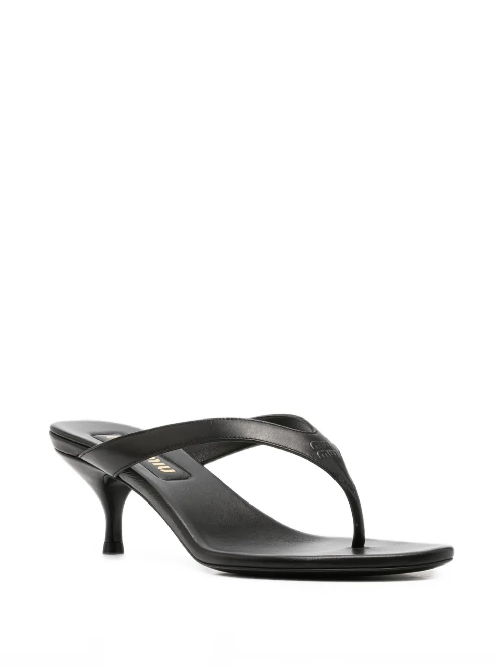 Miu kitten-heel thong sandals Zwart