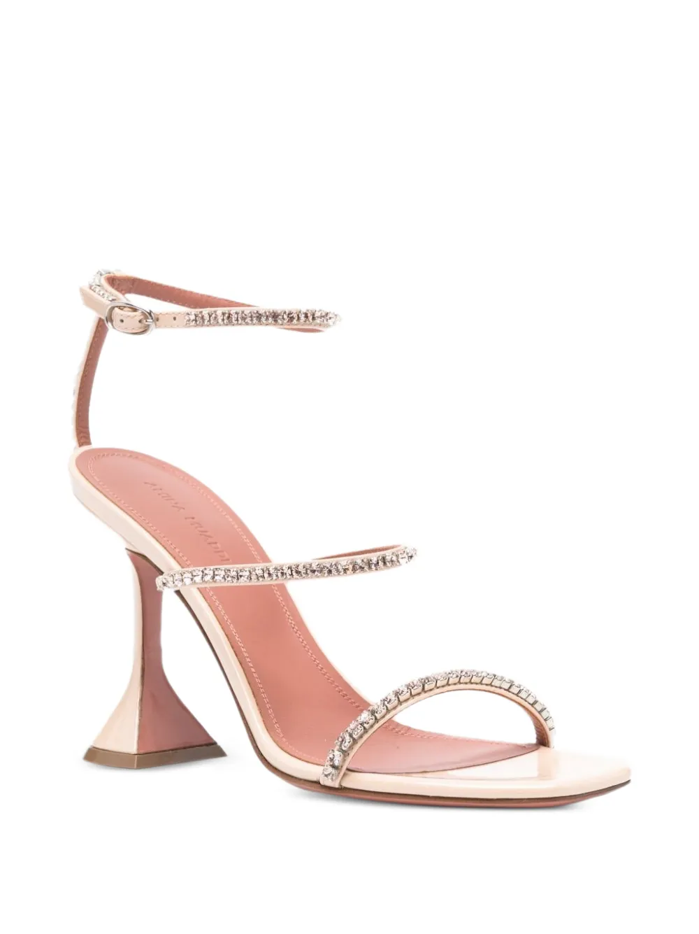 Amina Muaddi Gilda crystal-embellished sandals Beige