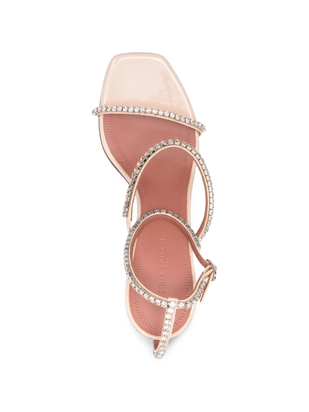 Amina Muaddi Gilda crystal-embellished sandals Beige
