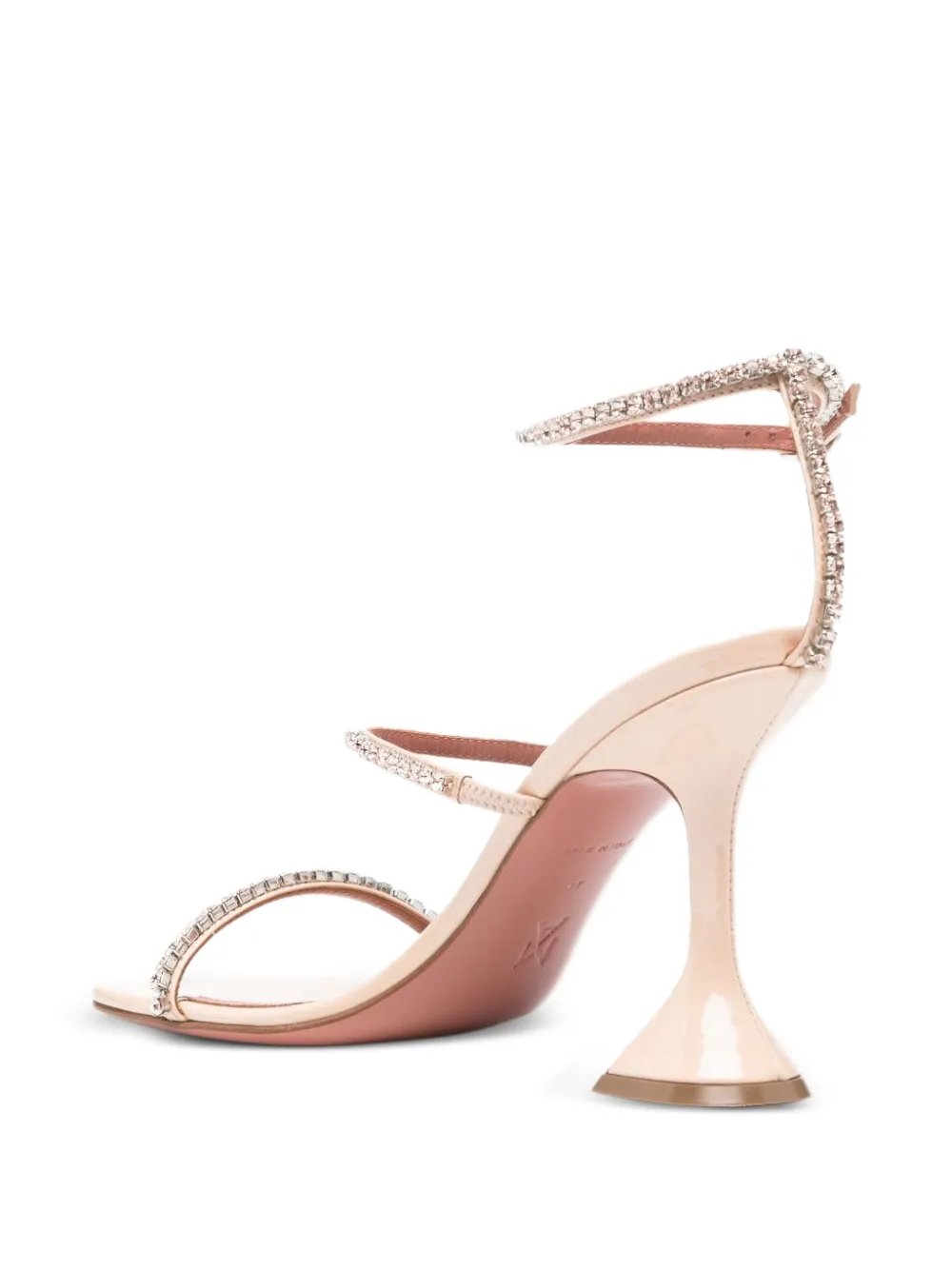 Amina Muaddi Gilda crystal-embellished sandals Beige