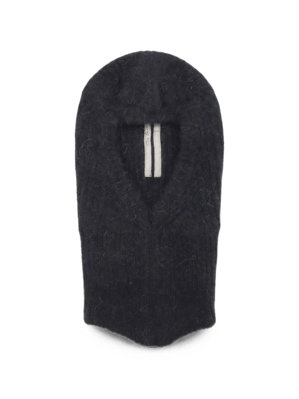 Rick Owens ribbed-knit cut-out balaclava - Nero