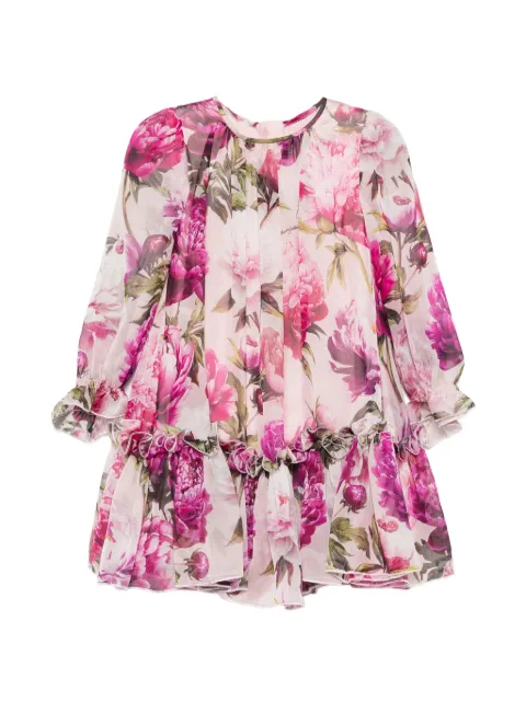 Dolce & Gabbana Kids floral-print ruffled dress